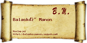 Balaskó Manon névjegykártya